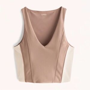 YPB Women's Tan and Cream Sports Bra